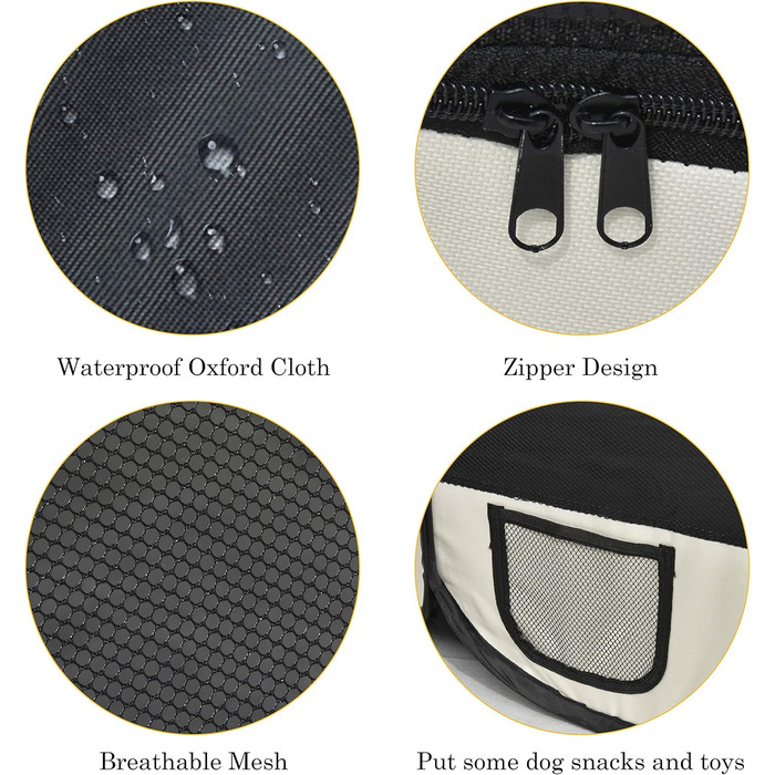 Клітка-забіг для цуценят MC Star Oxford, 8 елементів, 125x125x64 см, чорна