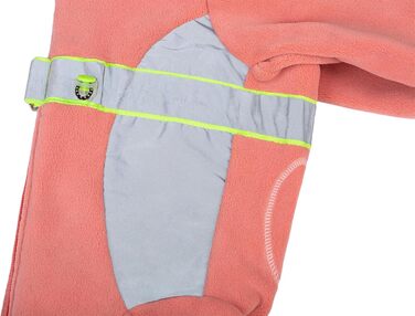 Флісова тепла куртка для собак на зиму, Onesie для цуценят з регульованою талією, D-кільцем та світловідбиваючими смугами, теплий одяг для собак, костюм для маленьких та середніх собак_L (L:Обхват грудей:48см/18.8дюймів; довжина спини:33см/12.9дюймів, рож