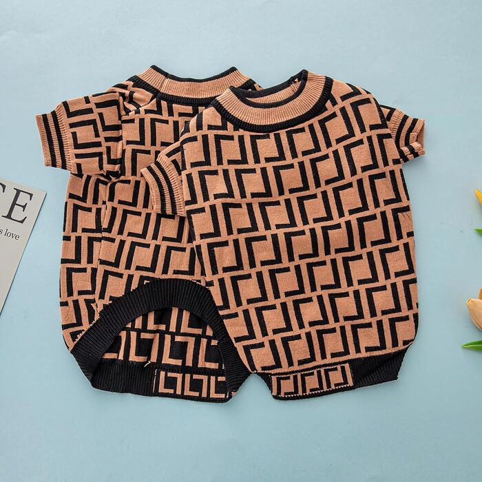 Теплий зимовий пуловер Olsa Argyle для собак, теплий халат для маленьких, середніх та великих собак, теплий одяг для цуценят, хлопчиків та дівчаток (Колір: Коричневий, Розмір: S)