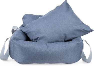 Автомобільний лежак для собак та котів | Лежак на заднє/переднє сидіння | Універсальний, миючий, з поліестеру | 55 x 65 см, колір: джинс