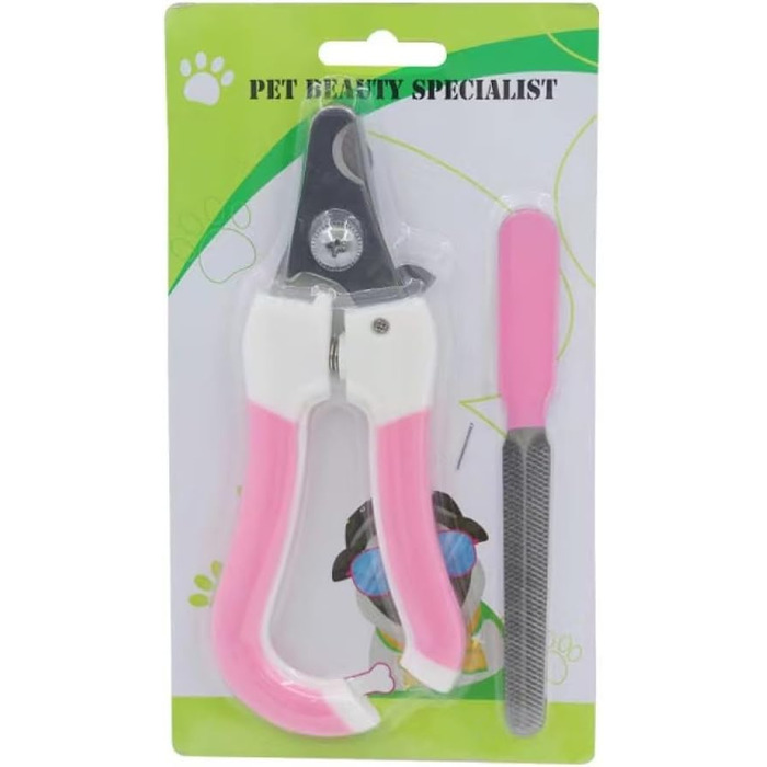 Кусачки для собак та котів, професійні, з нержавіючої сталі, з захистом від перерізання, рожеві