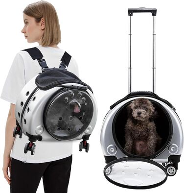 Рюкзак для тварин PETCUTE: зручний переносник для собак та котів до 7.5 кг, з підкладкою та вентиляцією, ідеальний для подорожей та прогулянок (срібний)