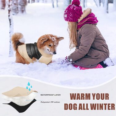 Водонепроникна куртка для собак Idepet: тепла та зручна на осінь/зиму (L, Хакі)