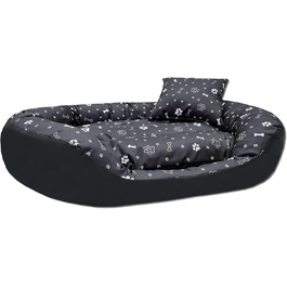 Ортопедичне ліжко для собак Luxus з м'яким бортиком, формастійке, стійке до подряпин, легке у догляді (чорний)