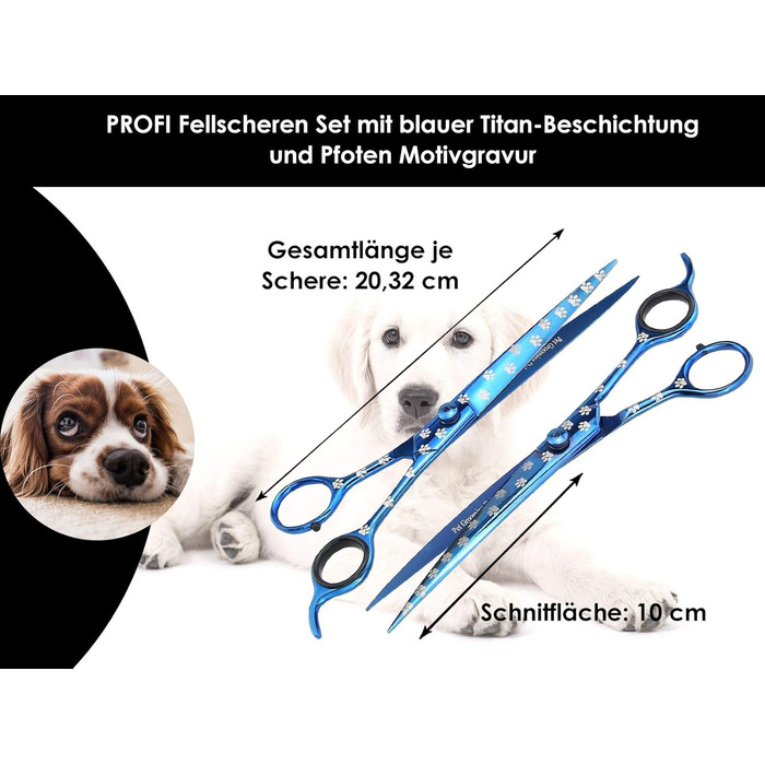 Набір для стрижки собак з 2 частин: професійна шерсть та ножиці для лап TITAN 20,32 см (8 дюймів)