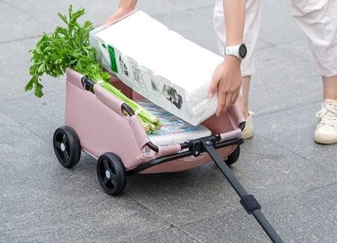 Візок для міні-тваринок, рожевий: котячий/собачий, складний, з лебідкою, EVA-колеса, 7 кг