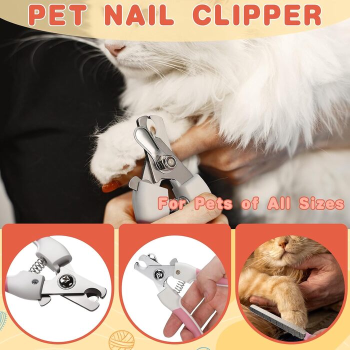 Набір для догляду за шерстю для собак та котів: 10 щіток, тример для нігтів, гребінець, для здорової шкіри та шерсті