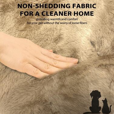 М'яке ліжко для котів та маленьких собак, 60x60x20 см, коричневе, плюшеве, для сну