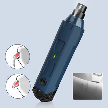 Шліфувальник нігтів для собак Greensen - тихий, 6 режимів, LED-підсвічування, 12000 об/хв, перезаряджається, для собак різних порід, інструмент для догляду