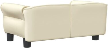 Софа для собак Festnight, ліжко для маленьких собак та котів, м'яка софа з штучної шкіри, 70x45x30 см (кремовий)