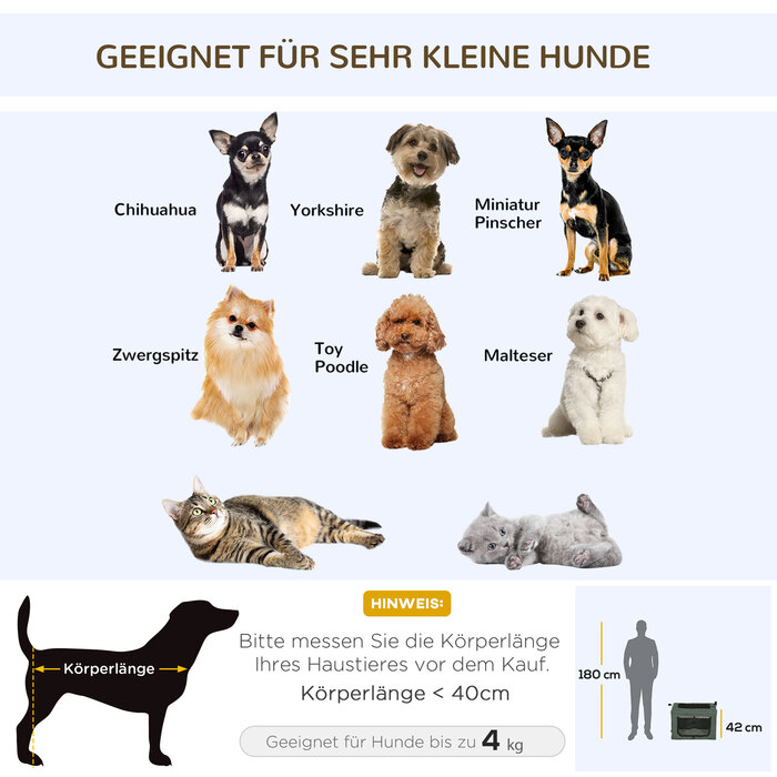 PawHut Dog Bag Box з сітчастим вікном та подушкою, коробка для транспортування кішок Oxford Grey для собак до 4 кг