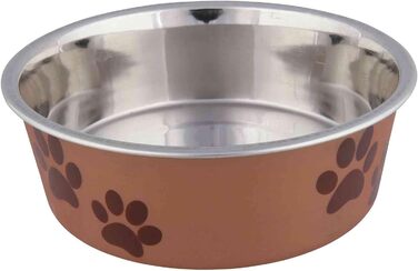 Миска для тварин TRIXIE з нержавіючої сталі з пластиковим покриттям, об'єм 2.2 л, діаметр 23 см, висота 8 см, різні кольори, 1 шт.