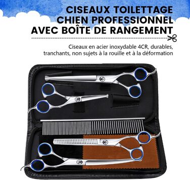 Набір для грумінгу собак: професійна шерстьрізка з нержавіючої сталі 4CR, гребінець, для догляду за шерстю