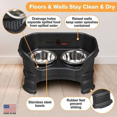 Автогодівниця для домашніх тварин NEATER PET BRANDS Feeder-Deluxe з подовжувачами ніжок, маленька, чорна