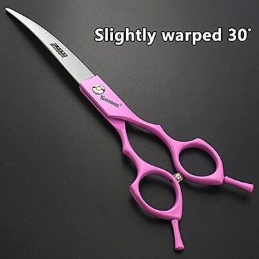 Ножиці для грумінгу тварин 17,8 см, професійні інструменти для догляду за шерстю, вигнуті ножиці для позитивного та негативного стриження, підходять для собак та кошенят, з нержавіючої сталі