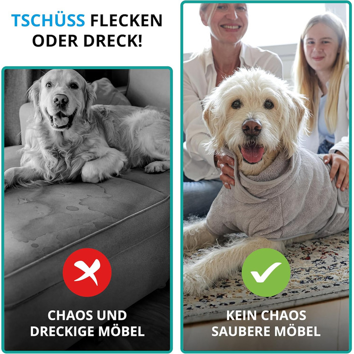 Рушник для собак після купання – швидковисихаючий, мікрофібра, сірий, розмір M