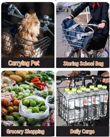 Складаний велосипедний кошик - навісний багажник для велосипеда, чорний, вантажопідйомність 25 кг