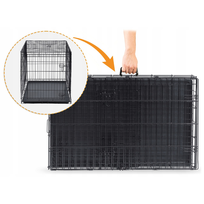 Металева клітка-переноска для собак GLOBANI, 90x60x67 см