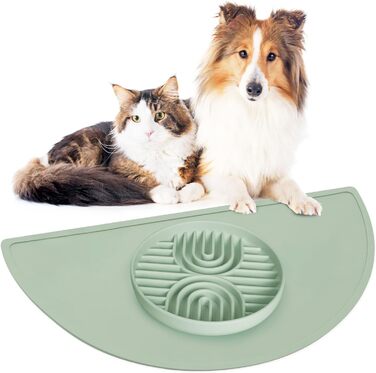 Набір мисок для собак Slow Feeder та килимок для годування, силікон. Ідеально для собак малих та середніх порід, з присосками, нековзний, легко миється, підняті краї, шавлія.