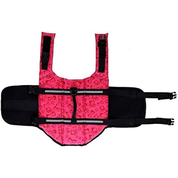 Жилет рятувальний для собак, жилет для плавання, безпечний для собак різних порід (S, червоний, з ручкою)