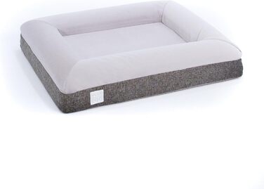 Ортопедичне ліжко для собак з memory foam, водонепроникним підкладкою, знімним чохлом на YKK-блискавках, розмір M (94 x 76 x 15 см)