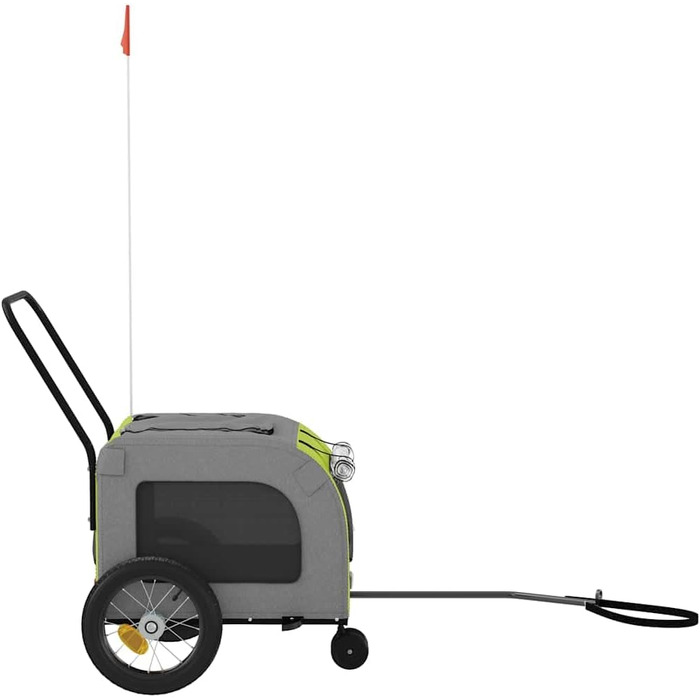 Причіп для тварин на велосипед з місцем для зберігання, зелено-сірий, для собак та котів