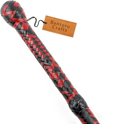 Чорна та червона батогом з кенгурячої шкіри, важка батогом для биків з 16 плетінням, плетений шкіряний корпус та шкіряна підкладка всередині, гучна, дзвінка батогом, Індіана Джонс, верховая їзда (10 футів (3 метри))
