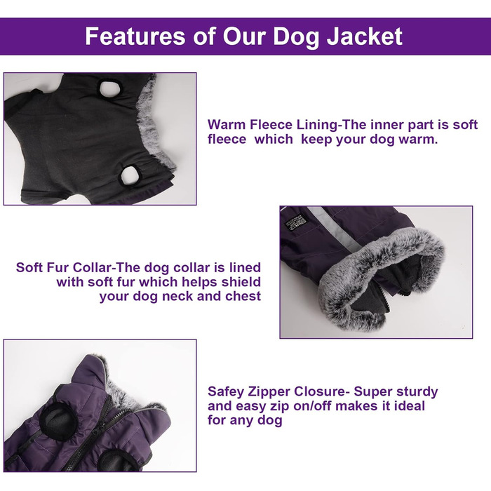 Водонепроникний теплий одяг для собак - зимова куртка з отвором для шлейки, для чихуахуа, французького бульдога, собак маленьких та середніх порід (11, 3)