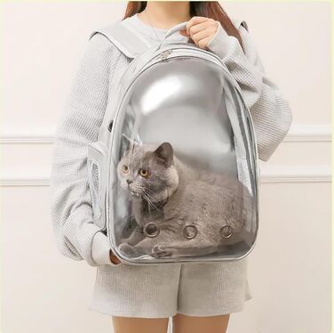 Транспортна сумка для собак та котів JUMI - рюкзак для тварин - переноска для котів та собак сірого кольору