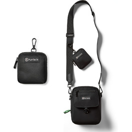 Сумка для собак на прогулянку, унісекс, з міні-пакетом для ласощів, диспенсером для пакетів для екскрементів, регульованим ременем, міцна сумка для ласощів для дресирування собак (чорна)