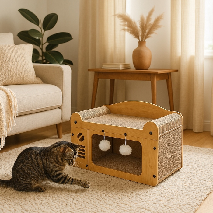 Низька дряпалка-ліжка, килимки для дряпання GLOBANI (до 60 см)