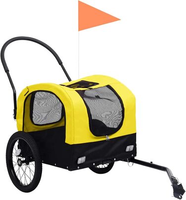 Трейлер для собак Tidyard 2-в-1: велосипедний та коляска, з амортизацією та поворотними колесами, водовідштовхувальне полотно Oxford, 63.5 x 143 x 103 см