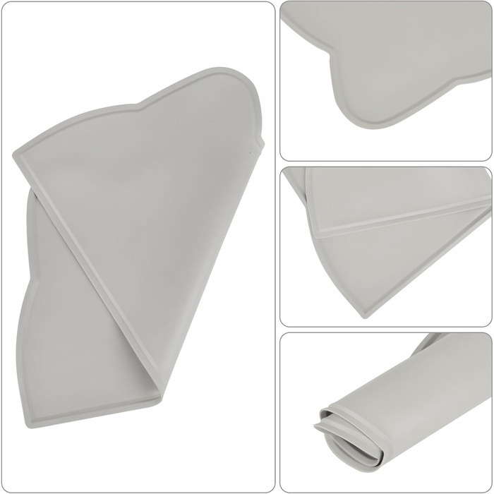 Килимок для котячого корму, силіконовий, неслизький, вологостійкий, сірий