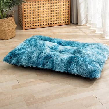 М'яке ліжко для собак квадратної форми, середнього розміру, блакитного кольору (65x48 см)