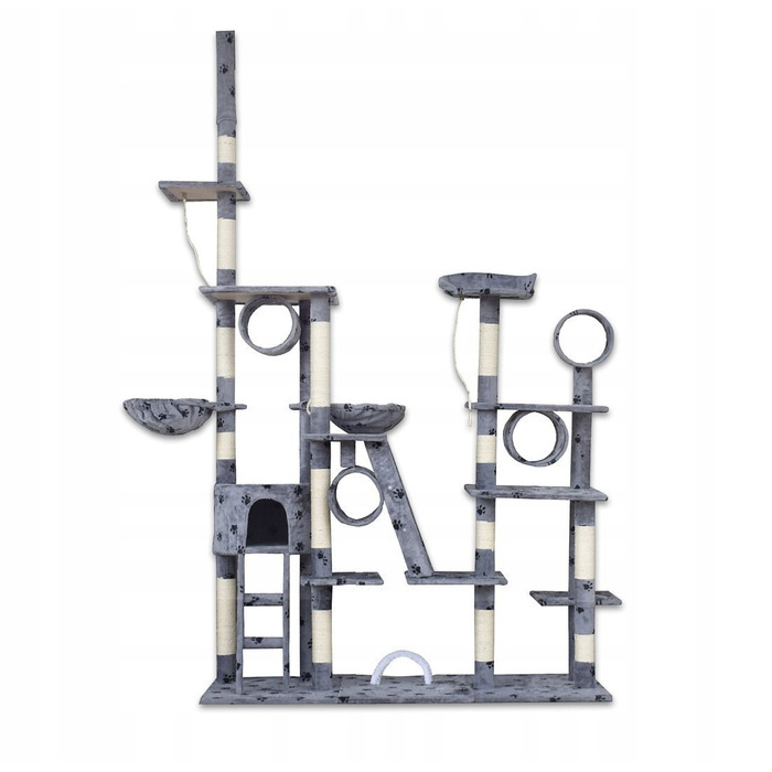 Комплекс для кігтів Bituxx: низька, стельова та висока дряпалки, лежак, килимки для дряпання, стовпчик та вежа (висотою понад 220 см), модель 