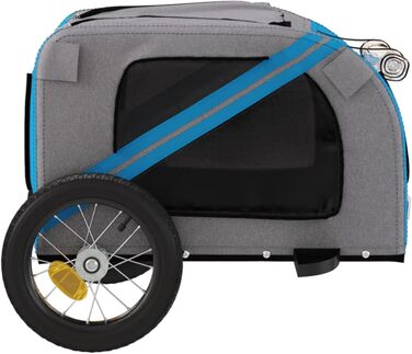 Причіп для собак на велосипед, Oxford, 30 кг, блакитний/сірий - Pet Trailer Model93869