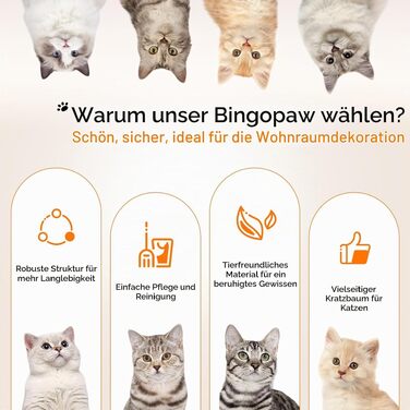 Дерев'яний когтеточка-комплекс для котів BingoPaw Modern: люксовий ігровий центр 111 см з двома кошиками з лози, сизалевим стовпом та плюшевою іграшкою, великий