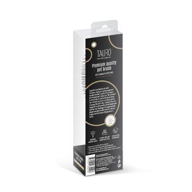 TAURO PROLINE Дерев'яна масажна щітка для собак і котів, овальна, 22x6,5 см, з м'якою подушкою, ергономічна ручка