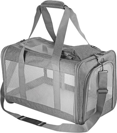 Транспортна сумка для котів та собак середнього розміру TAIKURA, складана переноска для тварин, дихаюча та миюча, з плечовим ременем, 44x31x31 см