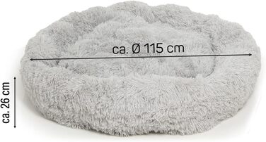 Wallace & Jones | Плюшеве ліжко для собак Sarnia - XL, сірий, 115 x 115 x 26 см
