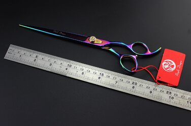 Професійна ножиця для стрижки домашніх тварин Purple Dragon 3-в-1, 17.8/20.3 см, вигнута ножиця та ножиці для собак – догляд за шерстю, A-Райдуга