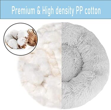 Крісло-лежанка для собак HANHAN у вигляді пончика, XXL, ортопедичне, м'яке, заспокійливе, антистрес, рожеве. Лежанка-печеринка, велика, для собак, миється, з середнім матрацом.