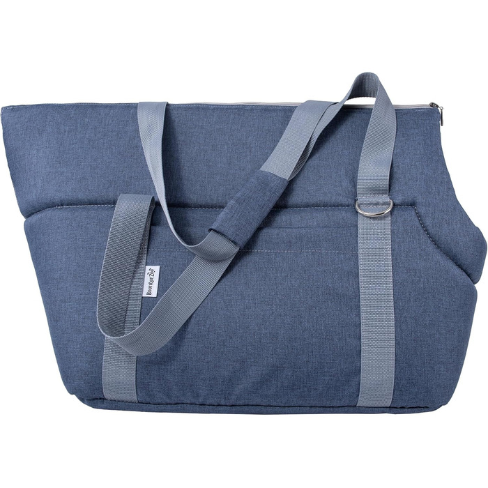 Сумка-переноска для собак BOUTIQUE ZOO XL (до 15 кг) – велика переноска для собак та котів – м'яка, складна, пральна – 52×35×39 см – (52 x 35 x 39 см, Деним)