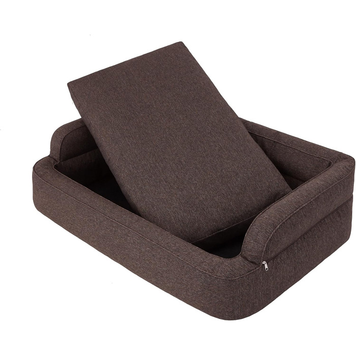 Ліжко для собак та котів, знімний чохол, корзина, подушка, лежанка, софа для собак, XXL 117x79 см, коричневий