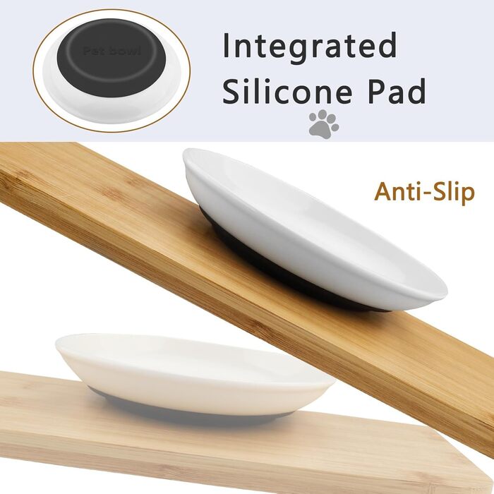 Набори мисок для котів Vexillic (6 шт.) з кераміки, з антиковзким силіконовим дном. Підходять для котів, кошенят та собак.