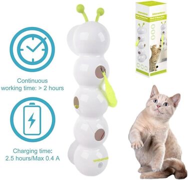 Іграшка для котів Quixion Wuselwurm: інтерактивний черв'ячок з присоскою, для дому