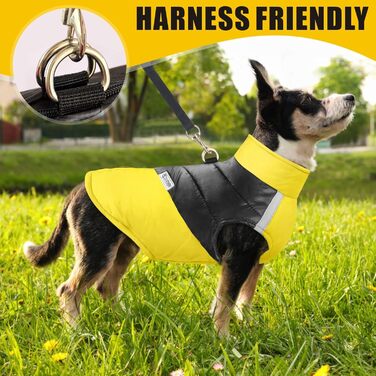 Теплий зимовий одяг для собак Idepet: водонепроникна куртка для маленьких, середніх та великих собак, жовта