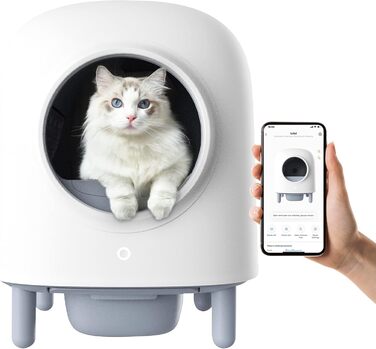 Petree Cube автоматичний туалет для котів, самоочищення, керування через додаток, 56 л, усунення запахів, електрична велика туалетна коробка для кількох котів