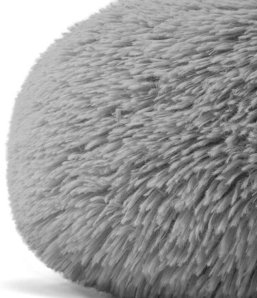 Кругле ліжко для собак та котів, велике, м'яке, сіре (70 см)