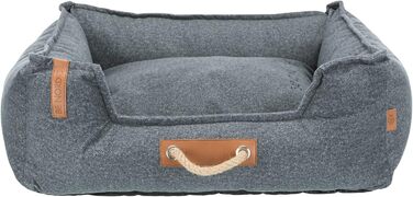 TRIXIE міцне та якісне ліжко для собак BE NORDIC Föhr Soft, прямокутне, 100×80 см, сіре